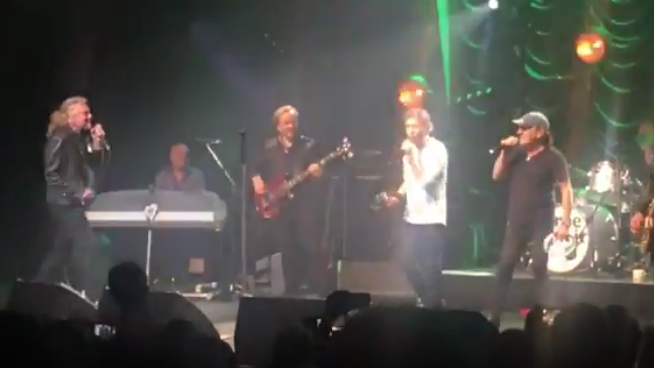 Brian Johnson And Robert Plant Perform With Paul Rodgers